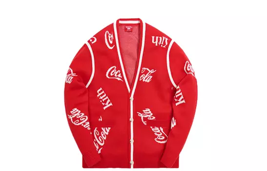 Кардиган с логотипом Coca Cola X Mitchell & Ness Coke KITH, красный