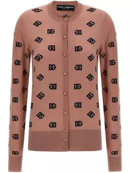 Кардиган с логотипом Dolce & Gabbana, розовый