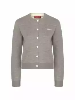Кардиган с логотипом Gucci, серый