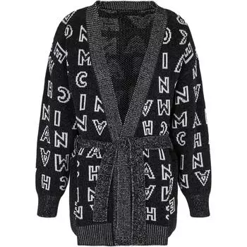Кардиган с логотипом и жаккардом ARMANI EXCHANGE, черный/белый