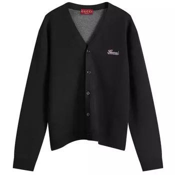 Кардиган с логотипом Script Gucci, черный