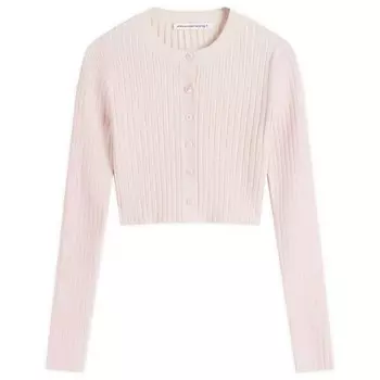 Кардиган с логотипом в рубчик Alexander Wang, розовый