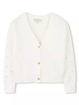 Кардиган с люверсами Michael Kors Kids, белый