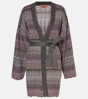 Кардиган с металлическим узором Zig Zag Missoni, цвет multicolor black, silver, rose