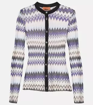 Кардиган с металлическим узором зигзаг Missoni, цвет multpurplepinkli/bluedarkbase