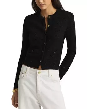 Кардиган с микро-пайетками St. John, черный