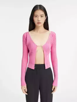 Кардиган с микро-шармом и логотипом Pralu Jacquemus, розовый