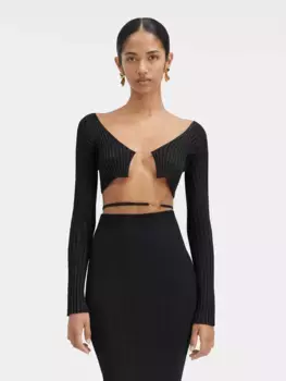 Кардиган с микро-шармом и логотипом Пралу Jacquemus, черный