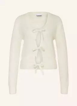 Кардиган с мохером Ganni, белый