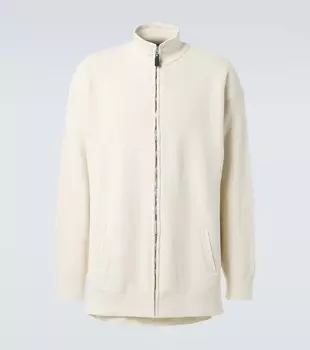 Кардиган с молнией из хлопковой смеси Logo Balenciaga, бежевый
