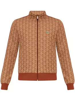Кардиган с монограммным узором Lacoste, коричневый