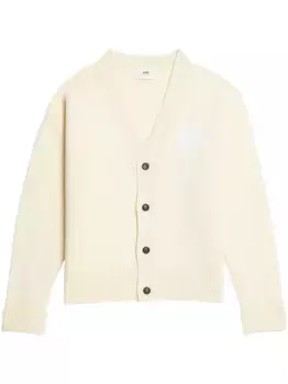 Кардиган с монограммой Ami de Coeur AMI Paris, нейтральный