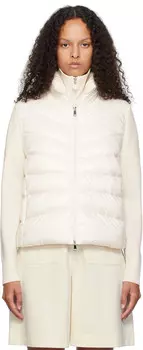 Кардиган с набивкой из шерсти и пуха цвета «Off-White» Moncler