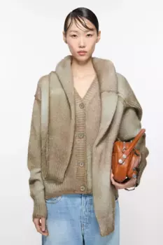 Кардиган с напылением Acne Studios, Mushroom beige
