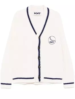 Кардиган с нашивками-логотипами Kiton, нейтральный цвет