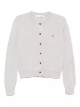 Кардиган с нашивкой Baby Fox Patch Maison Kitsun, серый