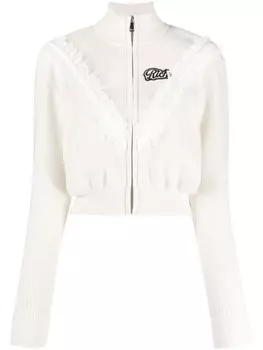 Кардиган с нашивкой-логотипом Alessandra Rich, бежевый