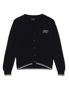 Кардиган с нашивкой-логотипом Fay Kids, синий