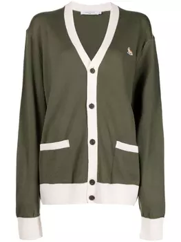 Кардиган с нашивкой-логотипом Maison Kitsun, зеленый