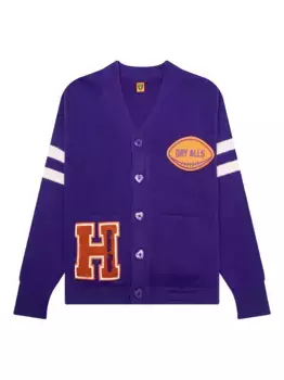Кардиган с нашивкой в стиле регби и пуговицами в форме сердца Human Made, фиолетовый
