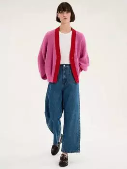 Кардиган с объемной контрастной отделкой hopper OMNES, цвет Magenta