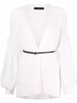 Кардиган с объемными рукавами и пайетками Fabiana Filippi, белый