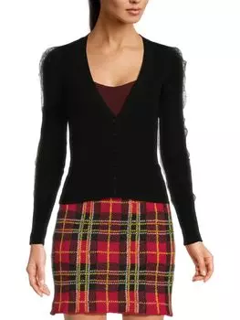 Кардиган с объемными рукавами и V-образным вырезом Redvalentino, черный