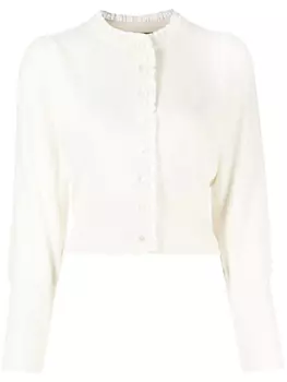 Кардиган с оборками и длинными рукавами N.Peal, белый