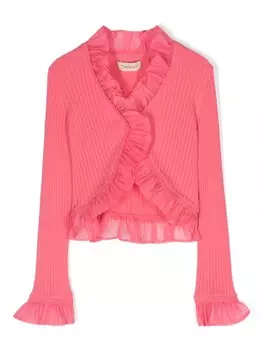 Кардиган с оборками TWINSET Kids, розовый