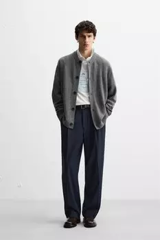 Кардиган с обратным швом ZARA, серый