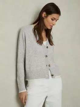 Кардиган с острым краем для эбигейл Reiss, цвет Grey/Ivory