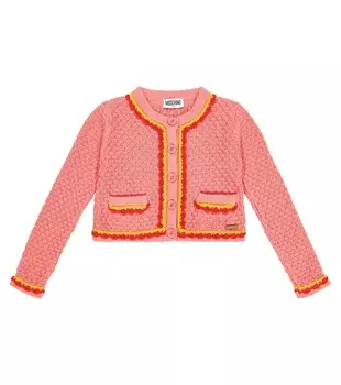 Кардиган с отделкой крючком Moschino, розовый