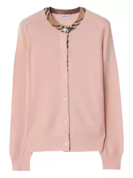 Кардиган с отделкой в клетку BURBERRY, розовый