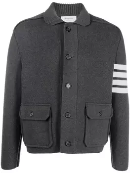 Кардиган с отделкой в полоску Thom Browne, серый