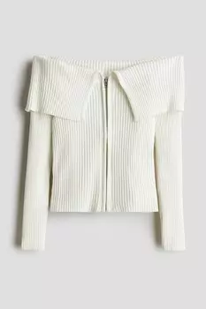 Кардиган с открытыми плечами H&M, белый
