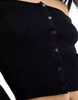 Кардиган с открытыми плечами Mango и черный цвет