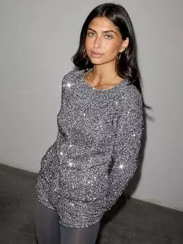 Кардиган с пайетками alexa Never Fully Dressed, цвет Gunmetal