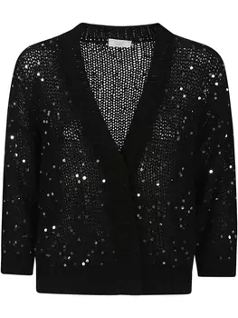 Кардиган с пайетками Peserico, черный