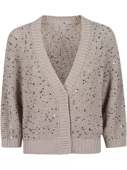 Кардиган с пайетками Peserico, нейтральный