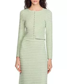 Кардиган с пайетками Sandro, зеленый