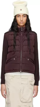 Кардиган с панелями на пуху Moncler, Burgundy
