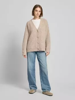 Кардиган с планкой на пуговицах, модель «Гертруда» EDITED, серо-коричневый