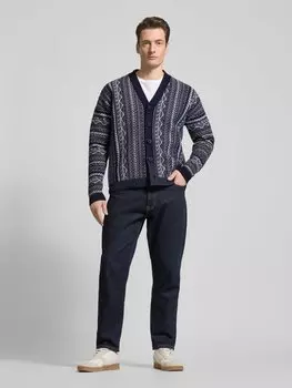 Кардиган с планкой на пуговицах, модель «Надир» Drykorn, темно-синий