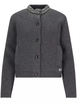 Кардиган с подкладкой из ребристой вязки Gucci, серый