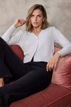 Кардиган с подкладкой на плечах Mint Velvet, серый