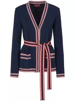 Кардиган с полосатой отделкой Gucci, синий