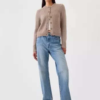 Кардиган с полосатыми пуговицами Gap, бежевый