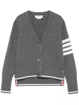 Кардиган с полосками 4-Bar THOM BROWNE, серый