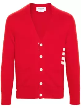 Кардиган с полосками 4-Bar THOM BROWNE, красный