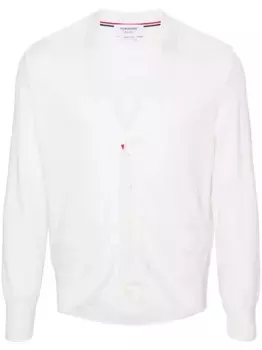 Кардиган с полосками 4-Bar THOM BROWNE, белый